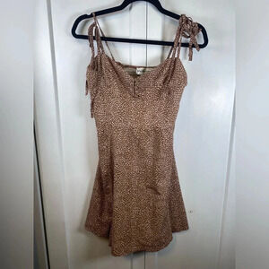 Brown Floral Mini Dress